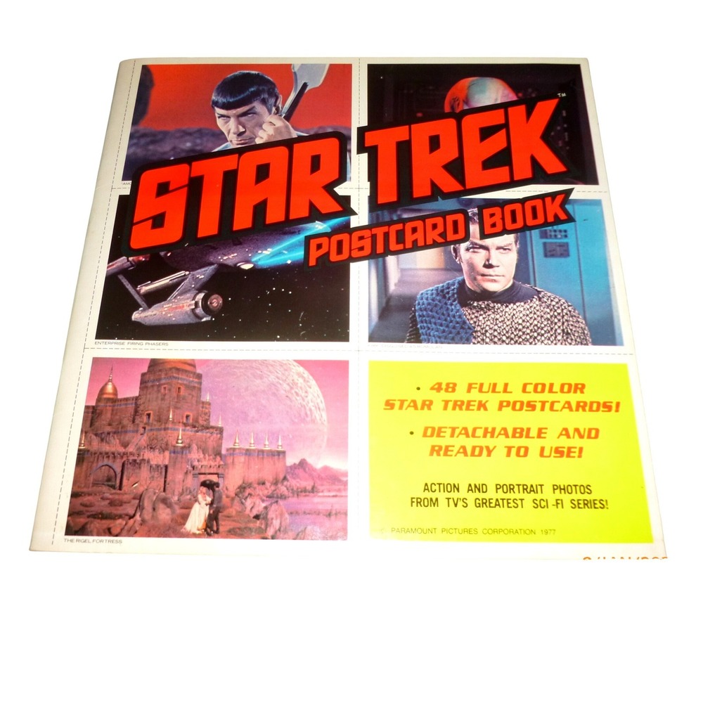 Vintage 1977 Star Trek Postcard Book 48 Full Color Detachable Cards Prime Press
